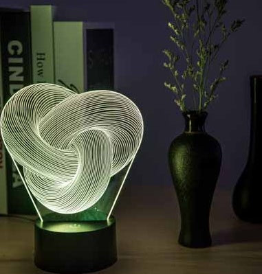 Twist Abstract LED 3D Night Light Touch Colorful Acrylic 3D Table Lamp Decoration Lighting Baby Sleeping Mood Lamp Best Gift PrestigePearls