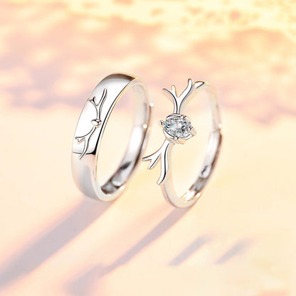 Couple A Pair Of Simple Men And Women Rings - prestigepearls