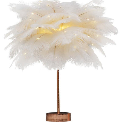 PlumeGlow-Feather Lamp Nordic Desk Lamp PrestigePearls