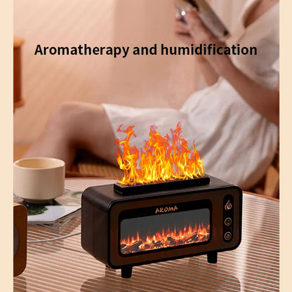 New Design Ultrasonic Flame Humidifier 200ml Simulated Fireplace 3D Fire Aroma Diffuser Colorful Light Essential Oil Diffuser For Bedroom - Prestige Pearls