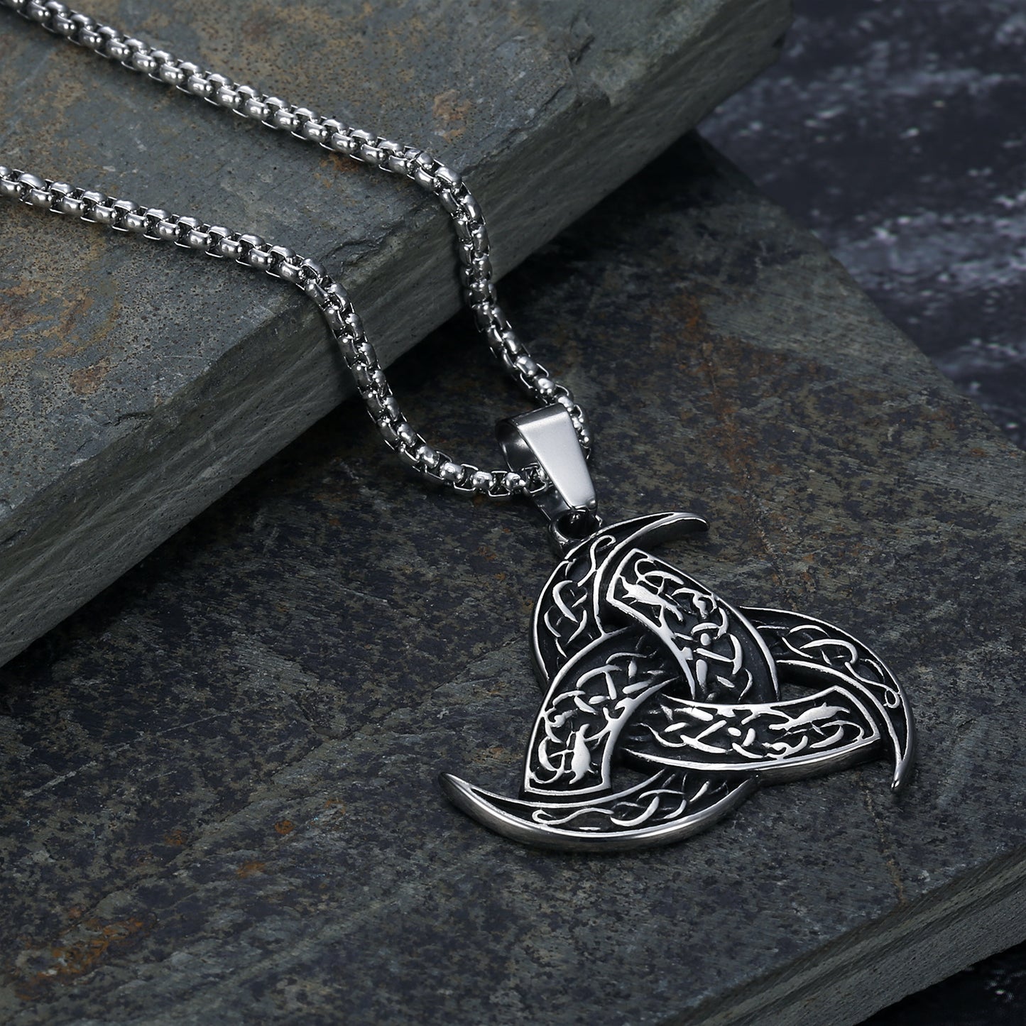 Norse Viking Legend Odin Horn And Dragon Pendant Necklace - prestigepearls