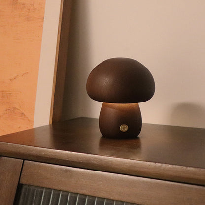 INS Wooden Cute Mushroom LED Night Light With Touch Switch  Bedside Table Lamp For Bedroom Childrens Room Sleeping Night Lamps Home Decor - prestigepearls