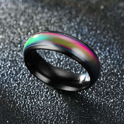 Color Changing Rings Stainless Steel Ring Mood Emotion Feeling Temperature Rings For Women Men Couples Rings - prestigepearls