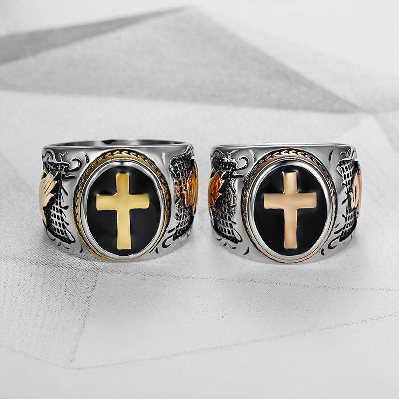 Men's Ring Black Epoxy God's Finger Ring - prestigepearls