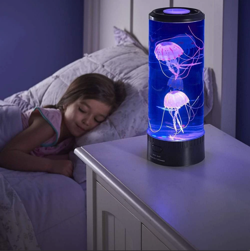 LED Jellyfish Aquarium Lamp Night Light USB Powered - prestigepearls