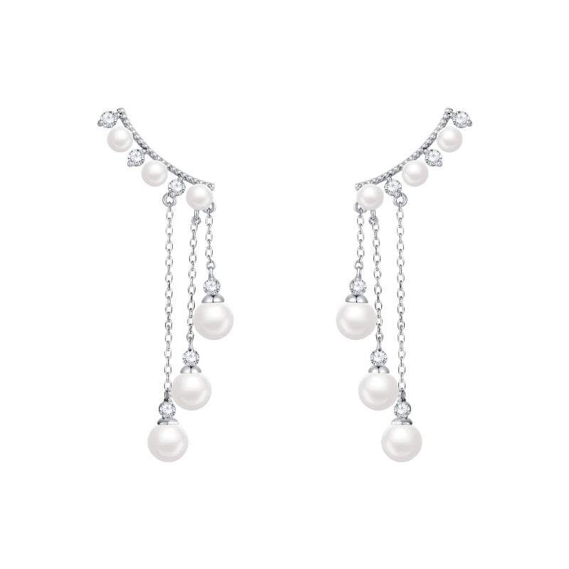 Long High Profile Tassel Pearl Eardrop Earring PrestigePearls