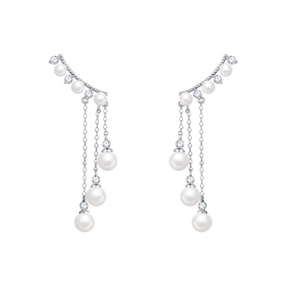 Long High Profile Tassel Pearl Eardrop Earring PrestigePearls