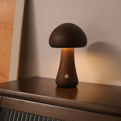 INS Wooden Cute Mushroom LED Night Light With Touch Switch  Bedside Table Lamp For Bedroom Childrens Room Sleeping Night Lamps Home Decor - prestigepearls