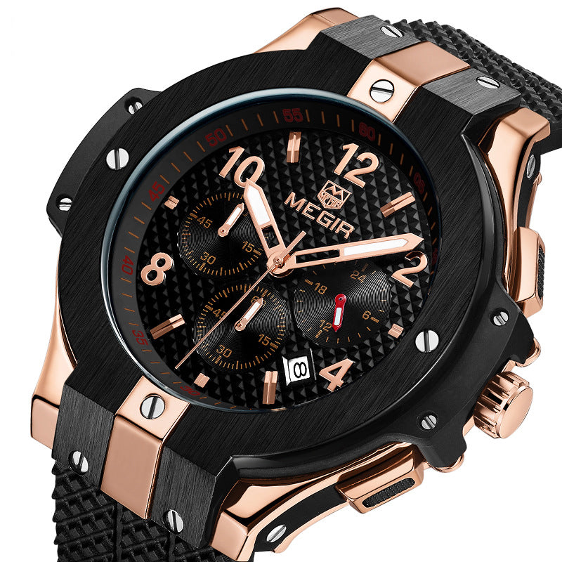 MEGIR MN2050--Silicone male quartz watch PrestigePearls