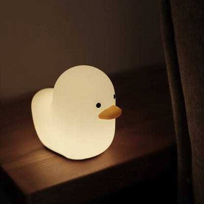 Nordic Cute Lovely Cartoon Dull Duck Led Night Light Silicone USB Charging NightLight Holiday Gifts Kids Room Bedside Bedroom - prestigepearls