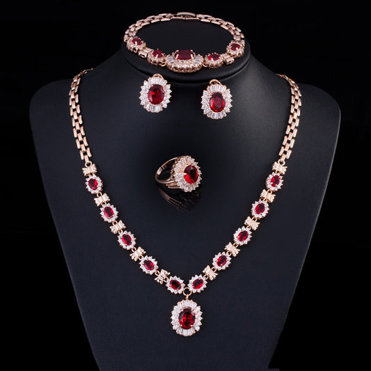 Big Brand Retro Zircon Necklace Set Chain Women PrestigePearls