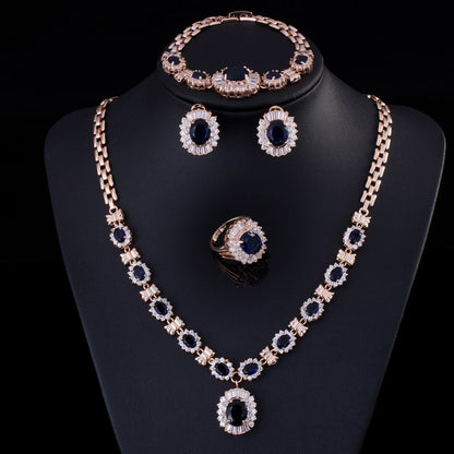 Big Brand Retro Zircon Necklace Set Chain Women PrestigePearls