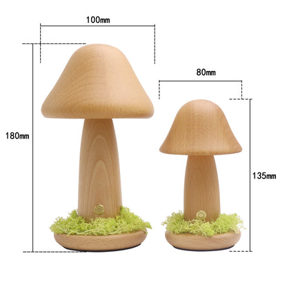 Twisted Mushroom Night Warm Light Touch Bedroom Bedhead Night Light Beech Wood LED USB Decorative Atmosphere Lamps Home Decor PrestigePearls