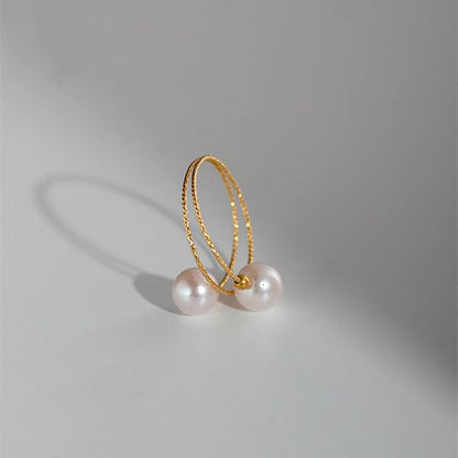 18k Gold Pearl Elastic Rings Au750 Color Gold Adjustable PrestigePearls