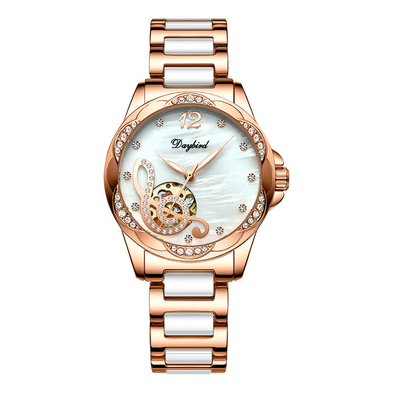 Female hollow automatic mechanical watch PrestigePearls