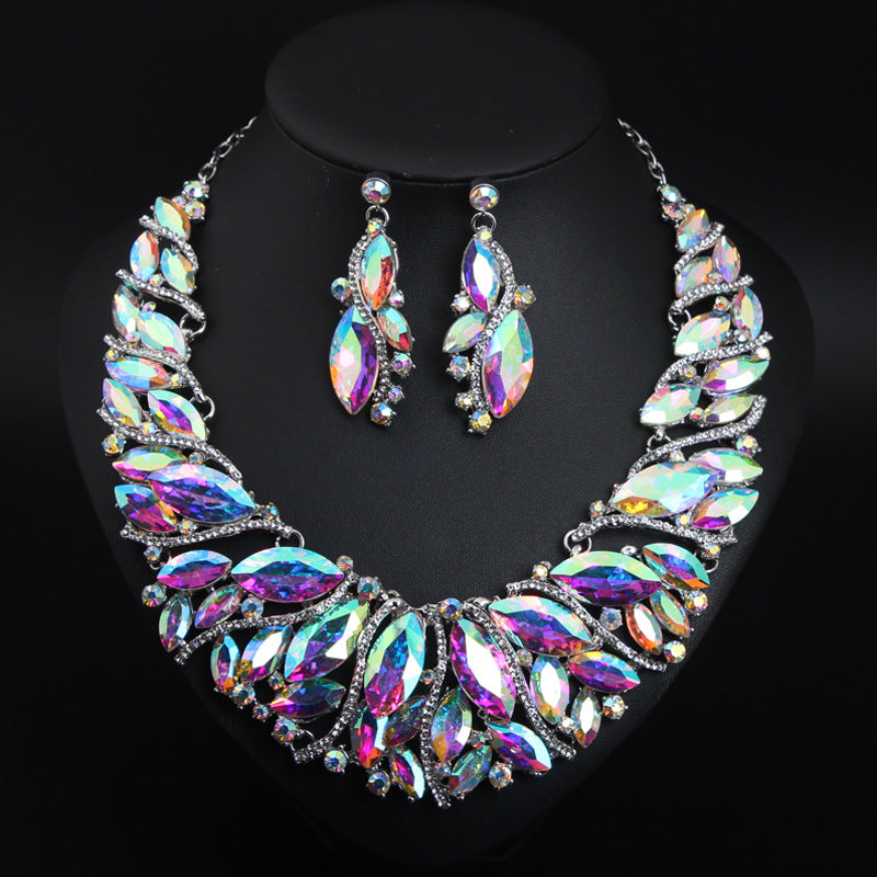 Women's Crystal Necklace Earring Set PrestigePearls