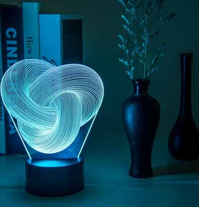 Twist Abstract LED 3D Night Light Touch Colorful Acrylic 3D Table Lamp Decoration Lighting Baby Sleeping Mood Lamp Best Gift PrestigePearls