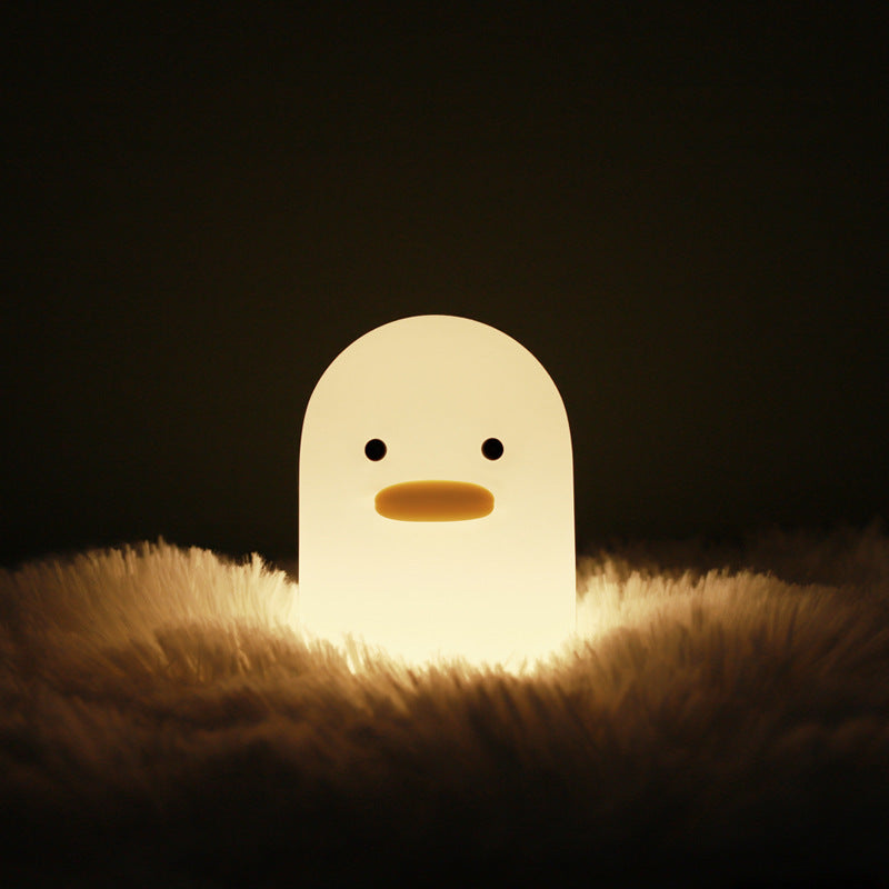 Nordic Cute Lovely Cartoon Dull Duck Led Night Light Silicone USB Charging NightLight Holiday Gifts Kids Room Bedside Bedroom - prestigepearls