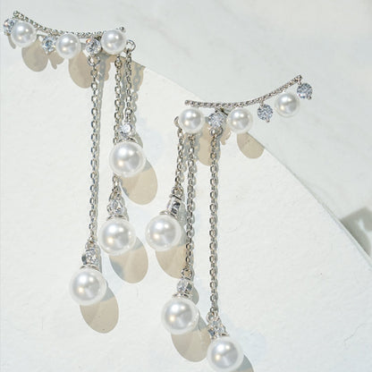 Long High Profile Tassel Pearl Eardrop Earring PrestigePearls