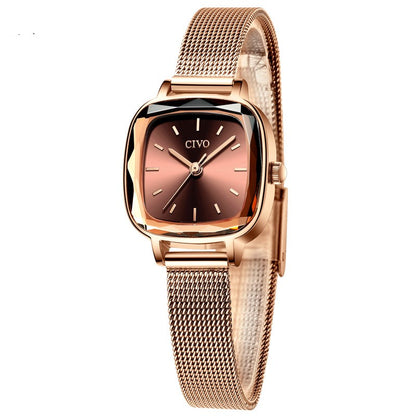 CIVO 8102C__ Square temperament ladies watch PrestigePearls