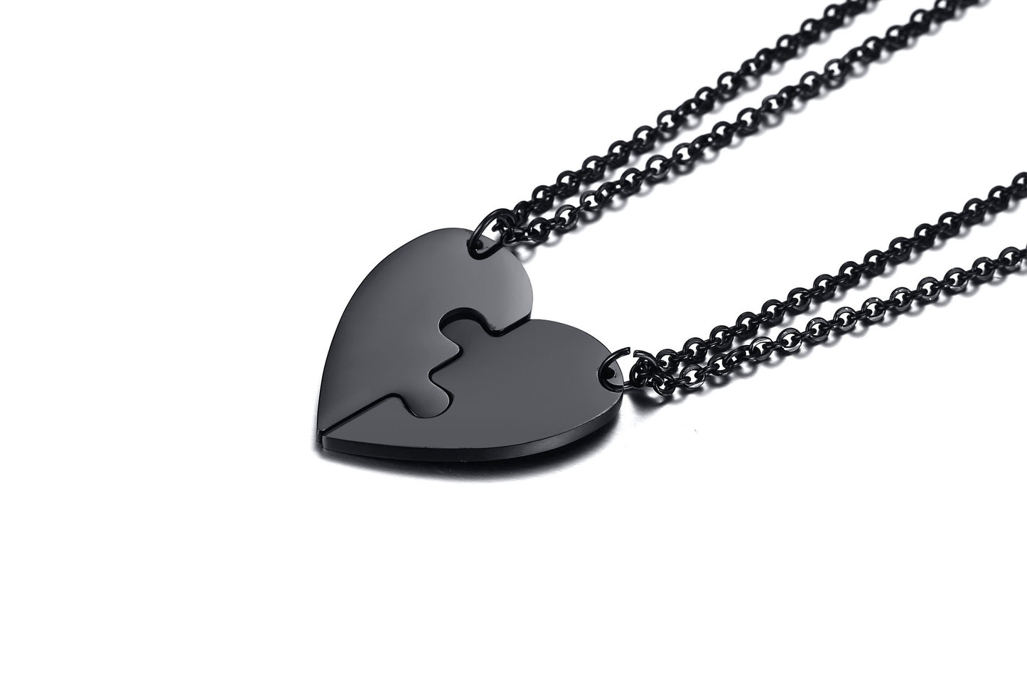 Titanium Steel Heart-Shaped Friendship Pendant Two-Piece Jewelry PrestigePearls