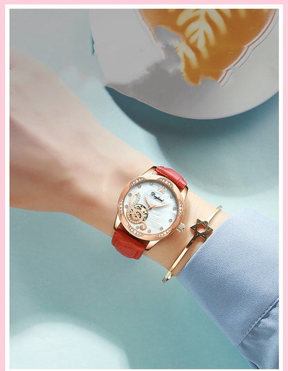 Female hollow automatic mechanical watch PrestigePearls