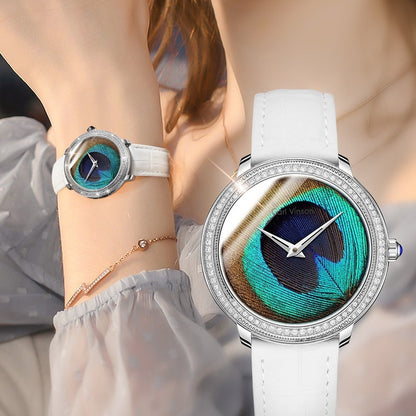 Women's Feather Dial Waterproof Belt Watch PrestigePearls