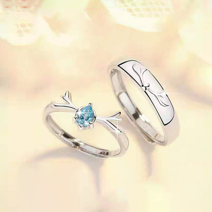 Couple A Pair Of Simple Men And Women Rings - prestigepearls