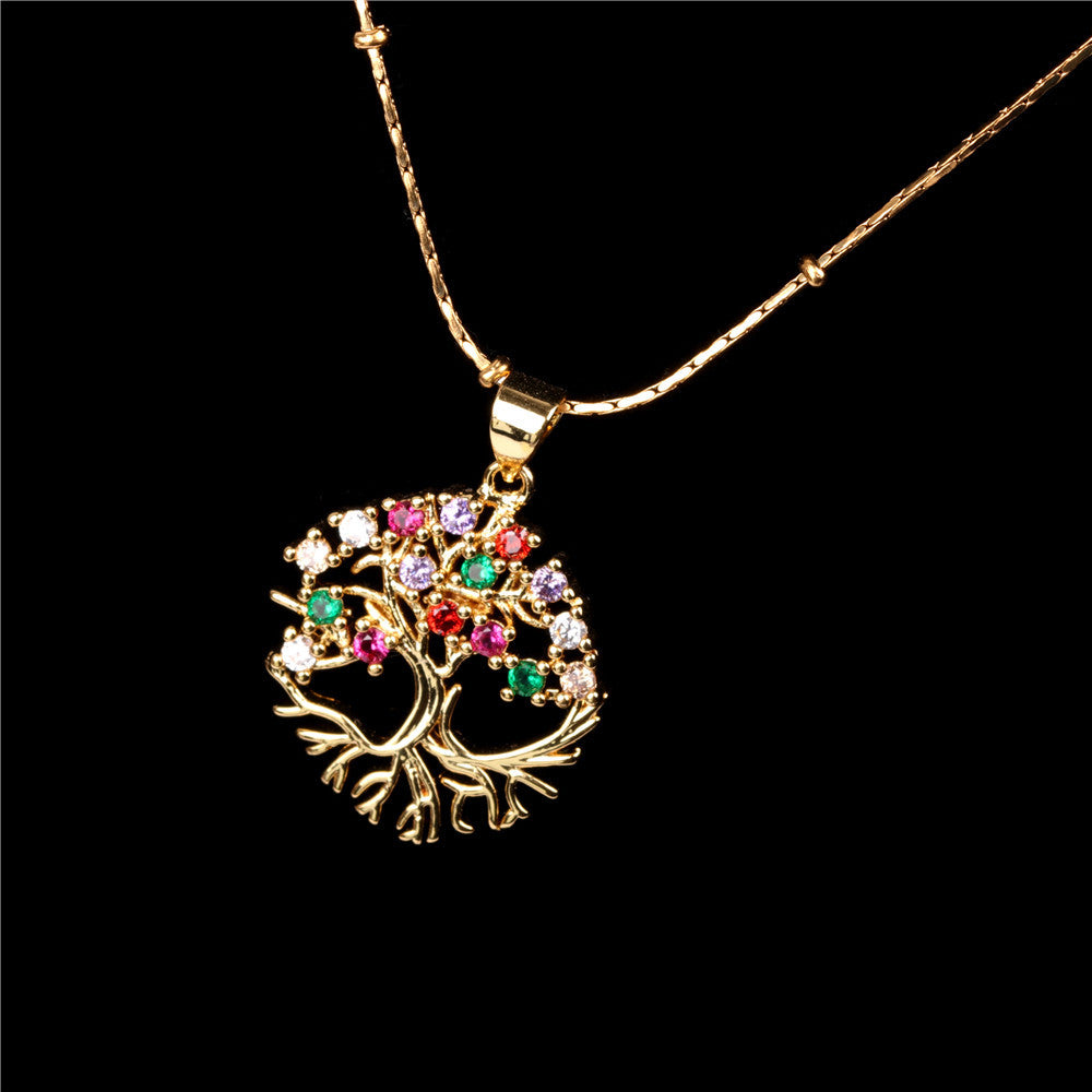 Colorful Tree Of Life Pendant Necklace PrestigePearls