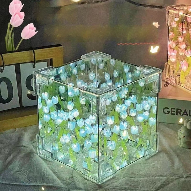 Tulip Flower Sea Small Night Lamp Handmade Diy Material Package PrestigePearls