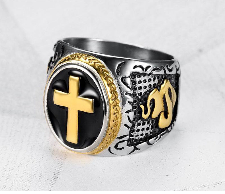 Men's Ring Black Epoxy God's Finger Ring - prestigepearls