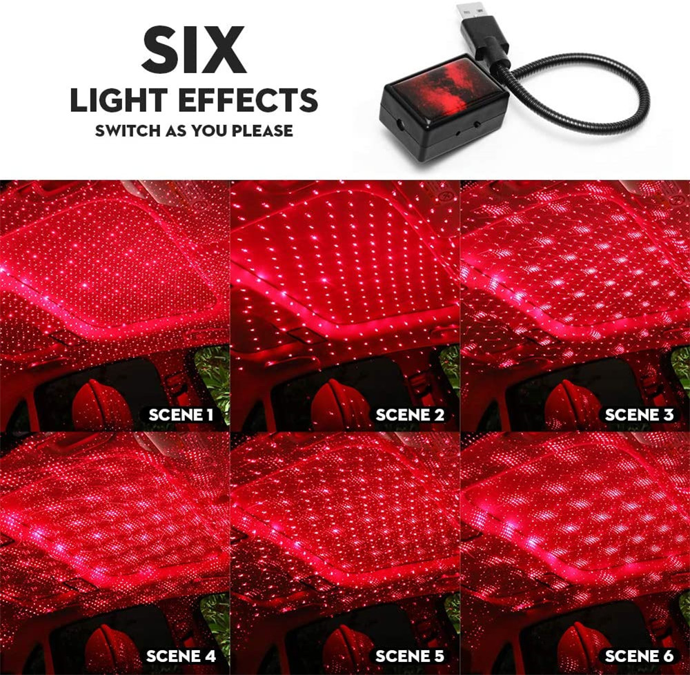 Star Light Projector Party Lights USB LED Light Interior Lighting LED Interior Car Lights Starry Sky Galaxy Night Lights - prestigepearls