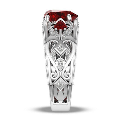 Princess Ring Heart-shaped Ruby Engagement Ring - prestigepearls