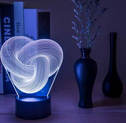 Twist Abstract LED 3D Night Light Touch Colorful Acrylic 3D Table Lamp Decoration Lighting Baby Sleeping Mood Lamp Best Gift PrestigePearls