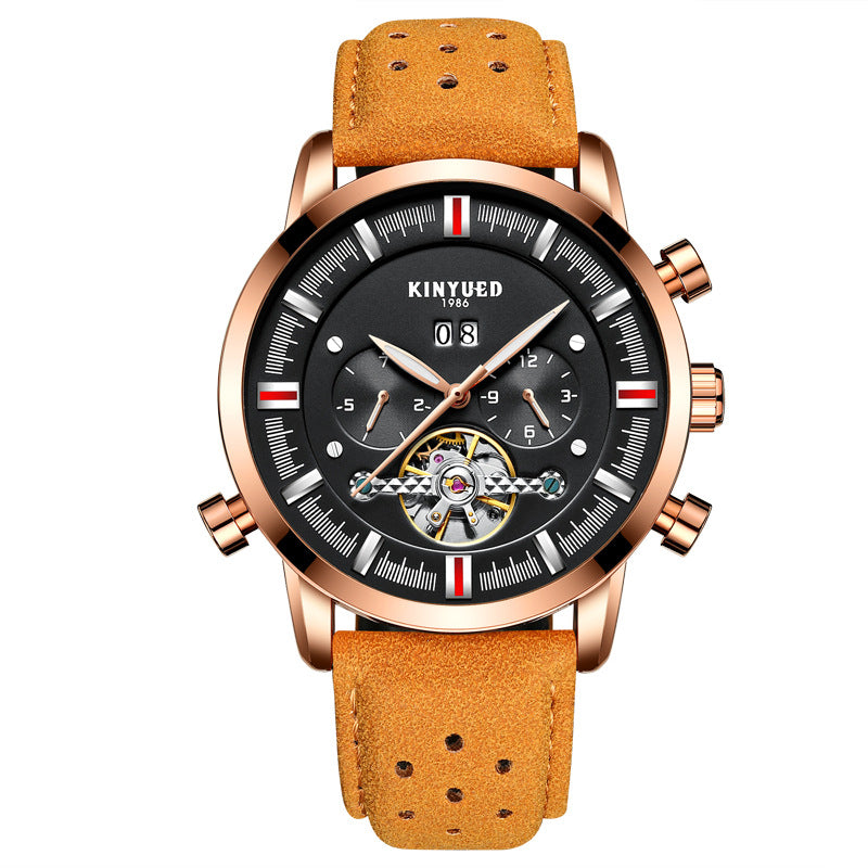 KINYUED J019 -- Large Dial Tourbillon Automatic Mechanical Watch PrestigePearls