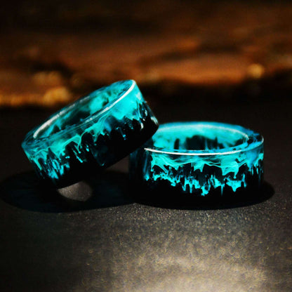 Blue Magic Forest Resin Ring