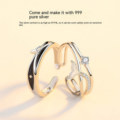 Personality Fashion 999 Pure Silver You Have Couple Rings - prestigepearls