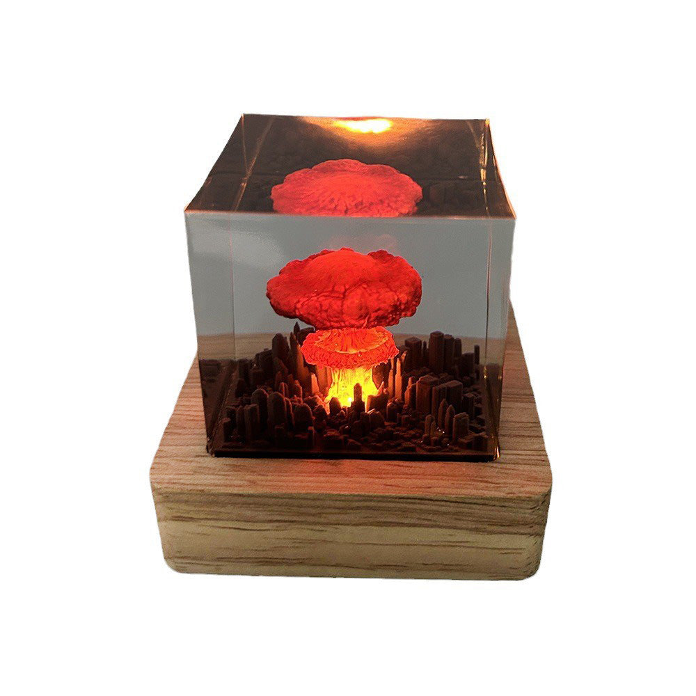 Handmade Resin Atomic Bomb Explosion Mushroom Cloud Small Night Lamp Ornaments PrestigePearls