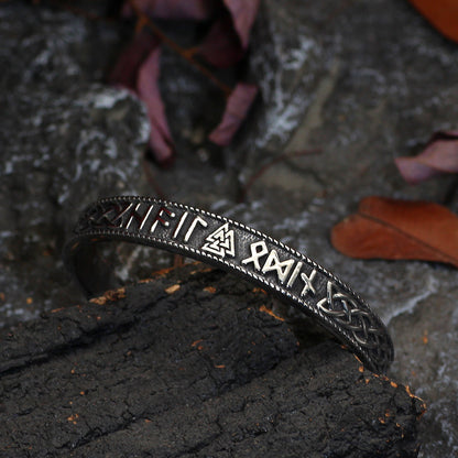 Solid Stainless Steel Viking Rune Bracelet - prestigepearls