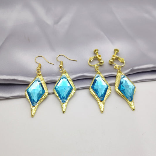 European And American Rhombus Blue Crystal Earrings PrestigePearls