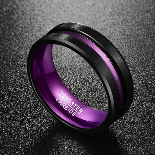 Purple party ring Groove ring - prestigepearls