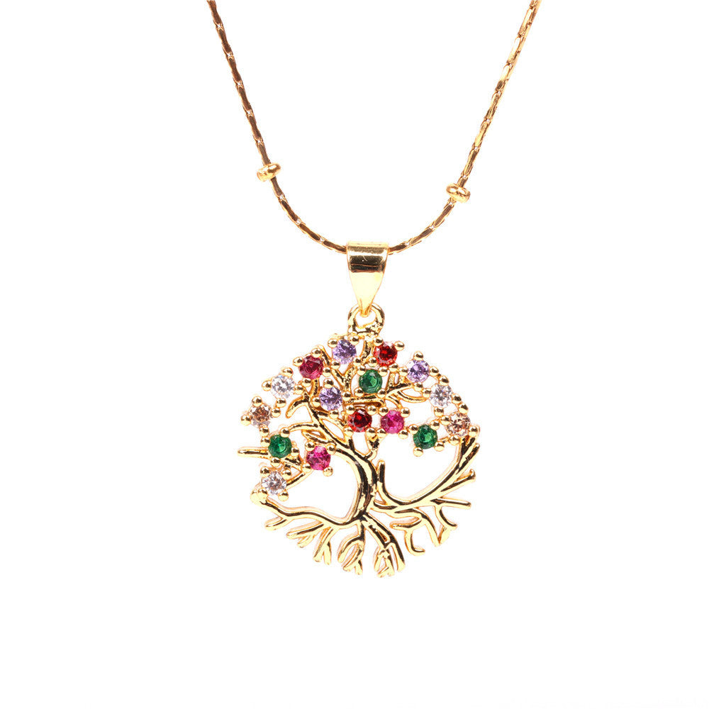 Colorful Tree Of Life Pendant Necklace PrestigePearls