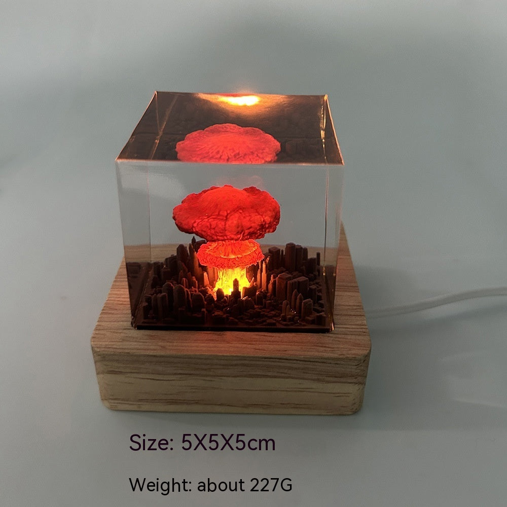 Handmade Resin Atomic Bomb Explosion Mushroom Cloud Small Night Lamp Ornaments PrestigePearls