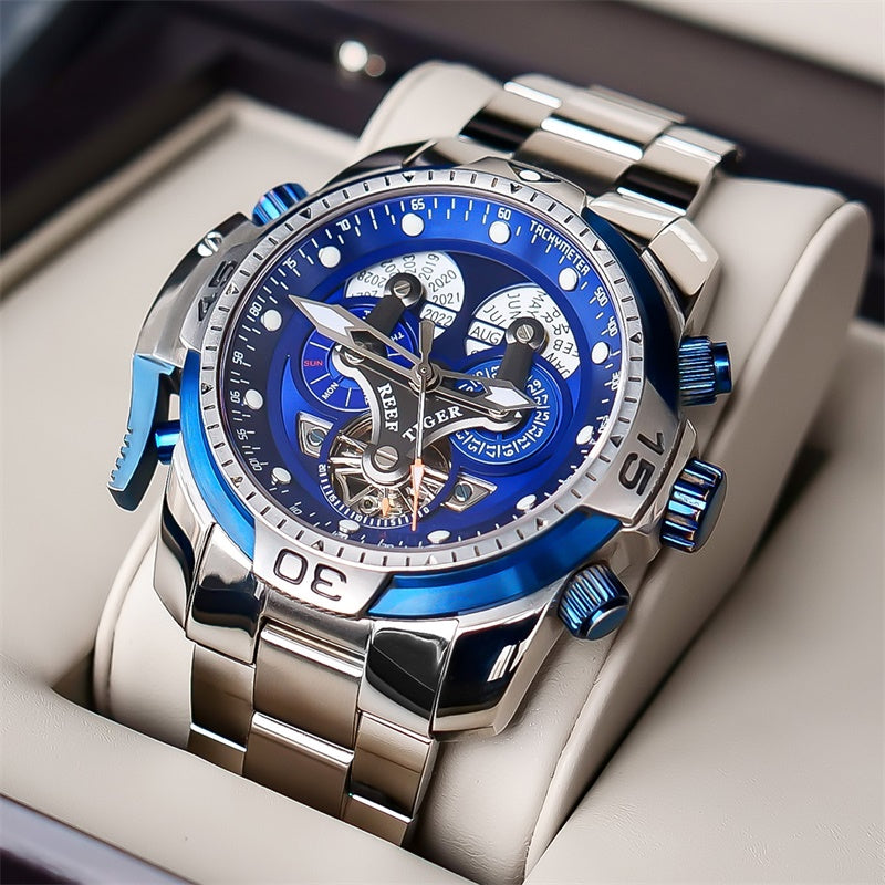 REEF TIGER RGA3503--Men's Mechanical Watch Large Dial Waterproof Strong Luminous PrestigePearls