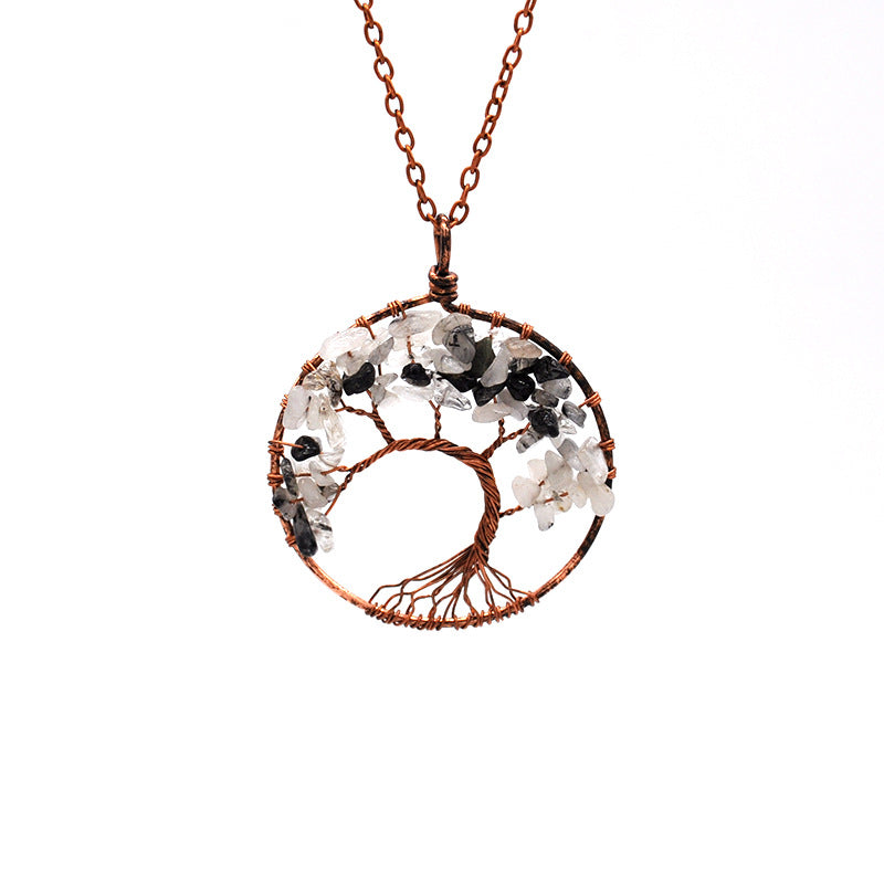 Tree Of Life Pendant Necklace Copper Crystal Natural Stone Necklace PrestigePearls