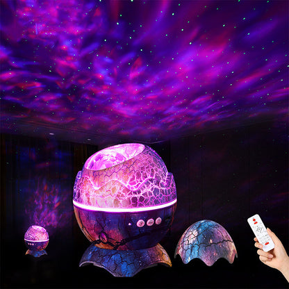 LED Dinosaur Egg Star Galaxy Projection Lamp Bluetooth Music - prestigepearls