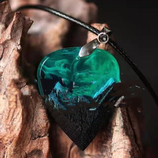 Northern Lights Guitar Necklace Epoxy Resin Ornaments PrestigePearls