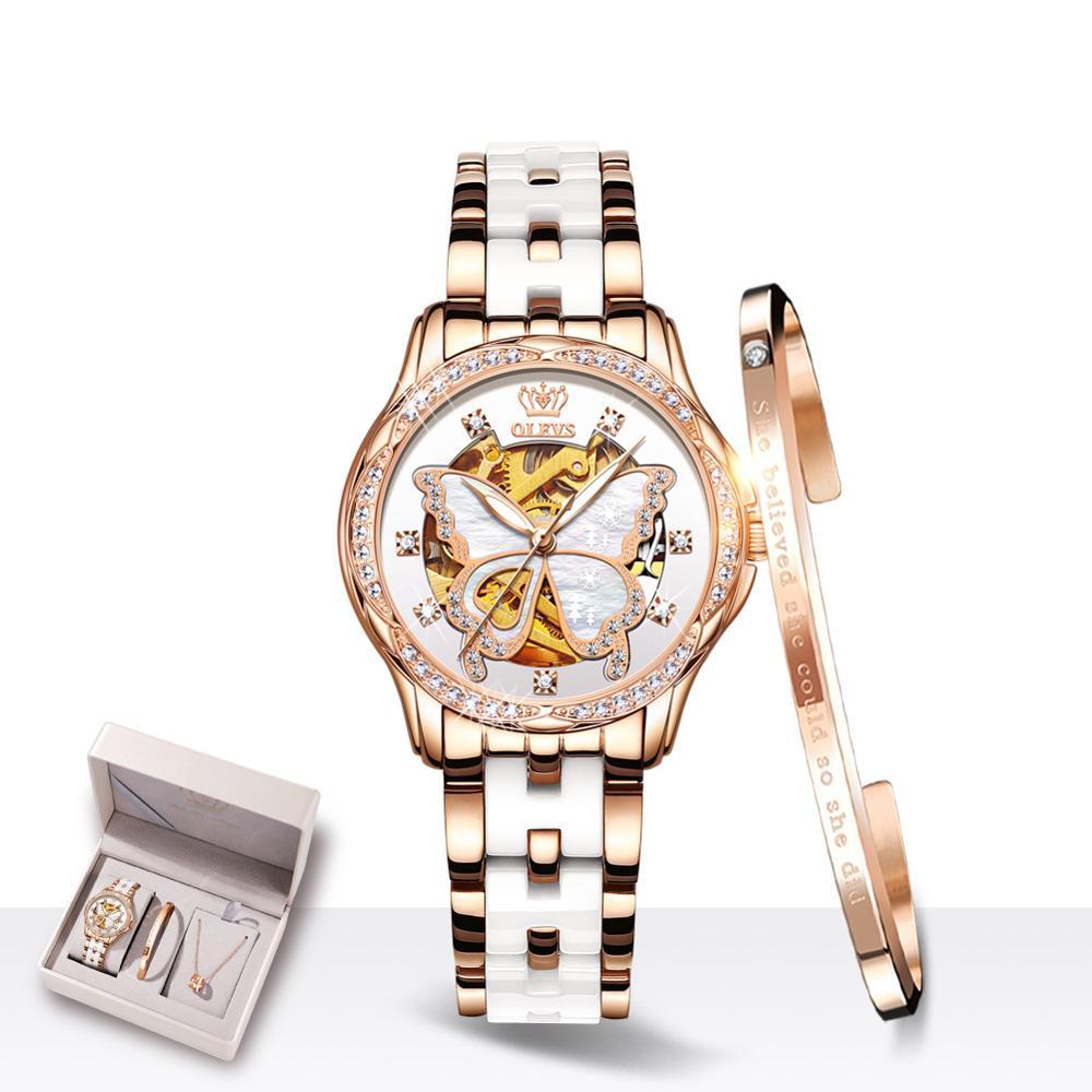 Ladies Automatic Mechanical Watch Gift Box Set PrestigePearls