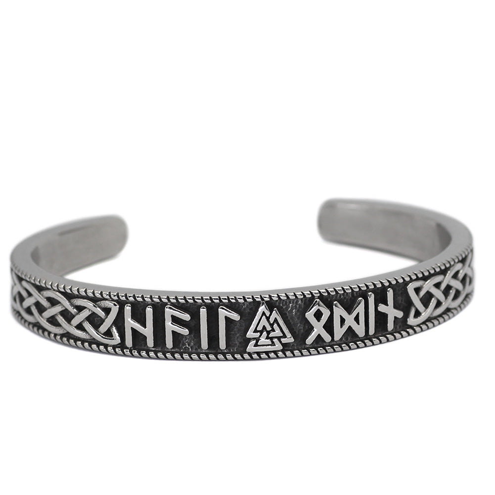 Solid Stainless Steel Viking Rune Bracelet - prestigepearls