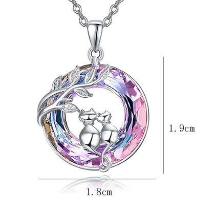 Fashion Purple Crystal Cat Necklace For Women Girls Cute Kitty Kitten Pendant PrestigePearls